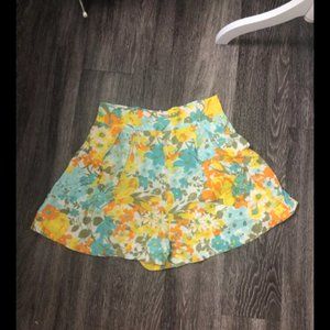 Faithfull the Brand Floral Yellow & Turquoise Shorts